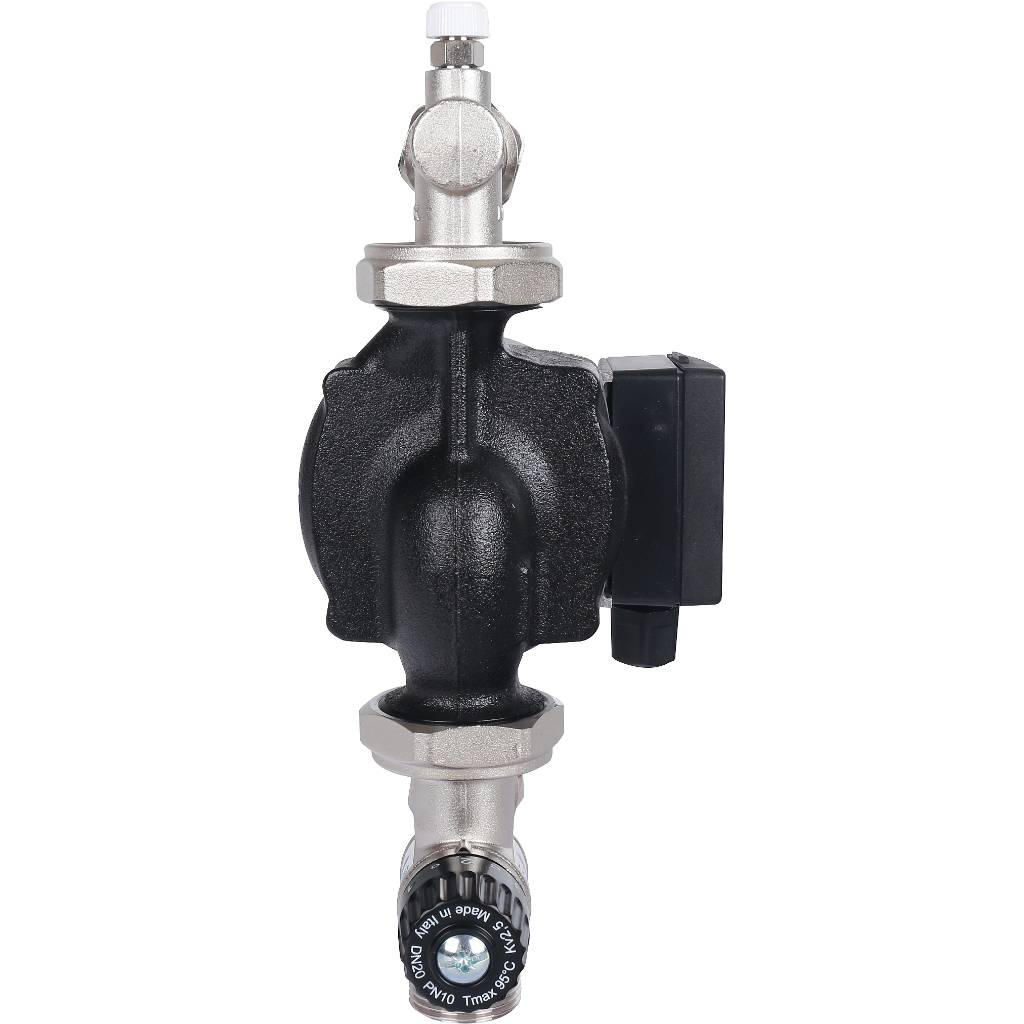 Насосно-смесительный узел STOUT SDG-0120 с термостатическим клапаном 20-43°C жидкокристаллическим термометром, с насосом UPSO 25-65, 130 mm, SDG-0120-005001