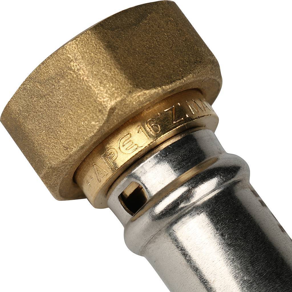 Переходник STOUT с накидной гайкой 3/4 х16 для металлопластиковых труб прессовой, SFP-0016-003416