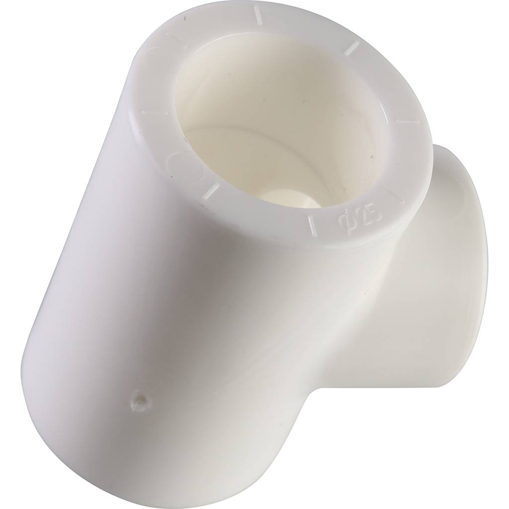Тройник переходной Политэк 25х20х25 для полипропиленовых труб под сварку (цвет белый), 9300252025