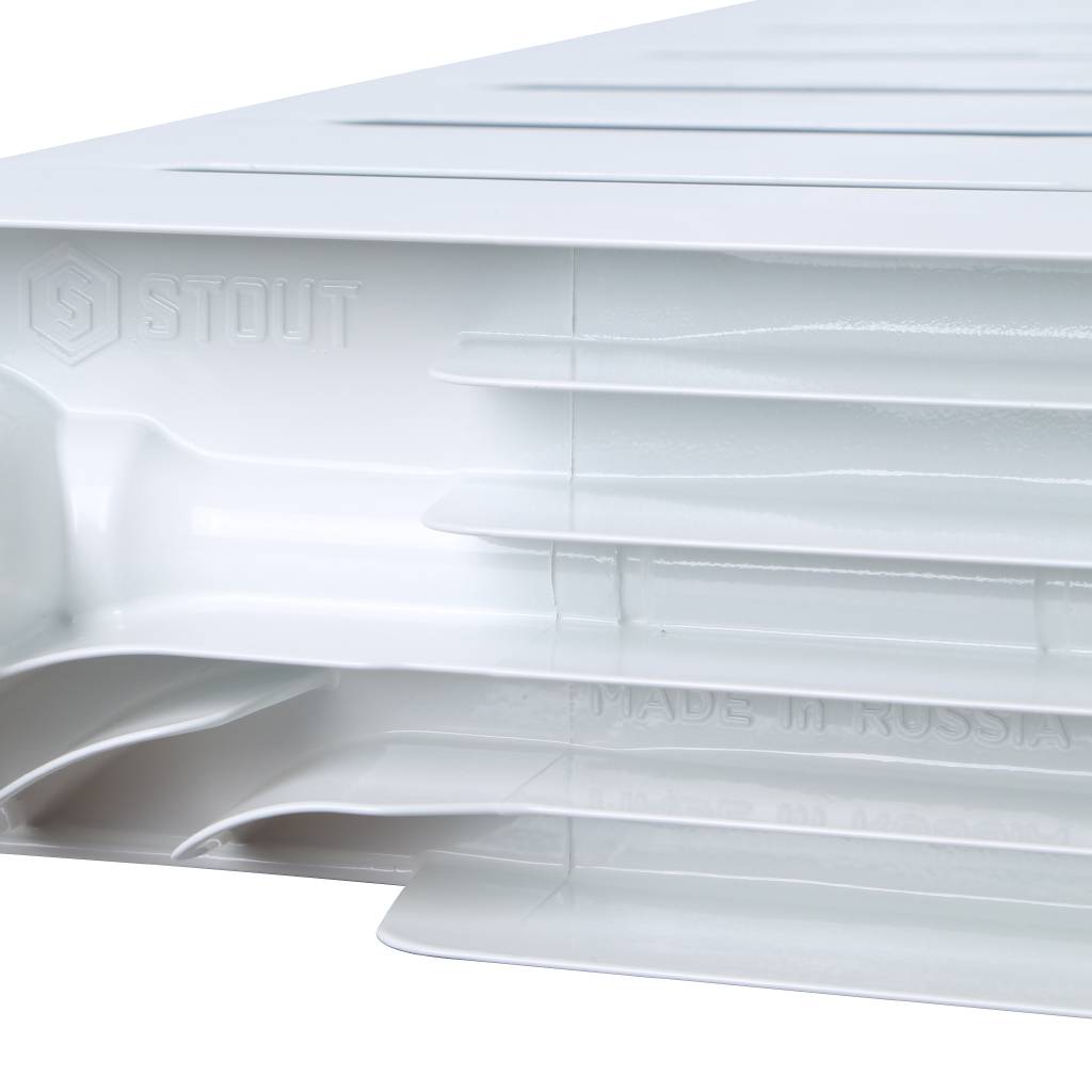 Радиатор биметаллический STOUT Space 500 14 секций нижнее правое подключение RAL9016, SRB-0320-050014