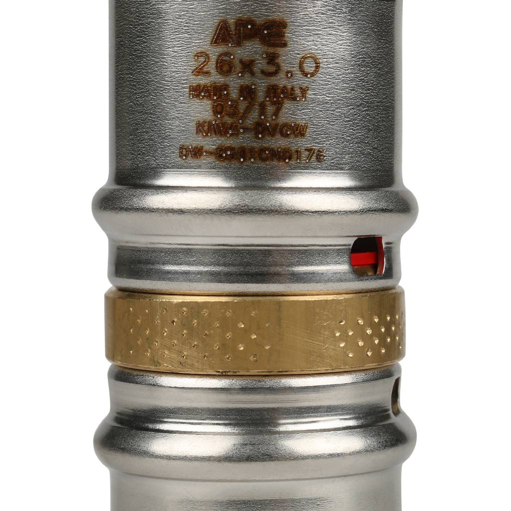 Муфта STOUT соединительная равнопроходная 26х26 для металлопластиковых труб прессовой, SFP-0003-002626