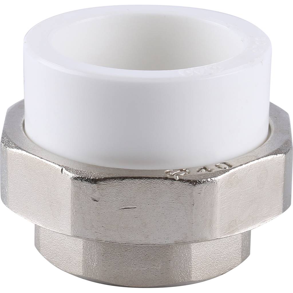 Муфта разъемная Kalde с внутренней резьбой 40х1 1/4 для полипропиленовых труб под сварку (цвет белый), 3252-tuf-401a00