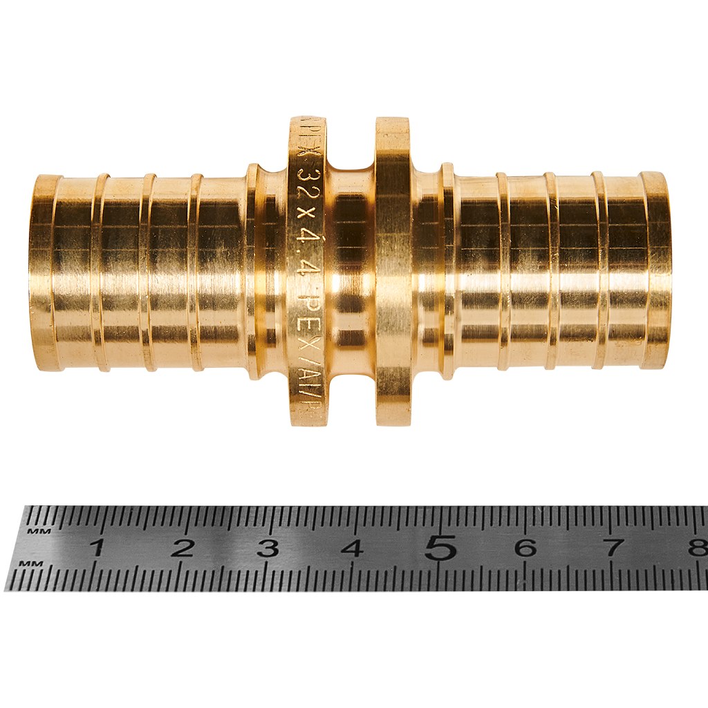 Муфта соединительная равнопроходная ROMMER 32 для труб из сшитого полиэтилена аксиальный, RFA-0003-000032