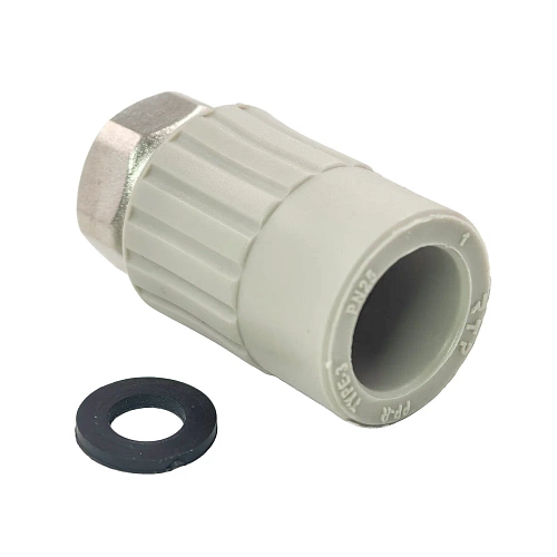 Муфта с накидной гайкой PPR 20х1/2,  серый, РТП