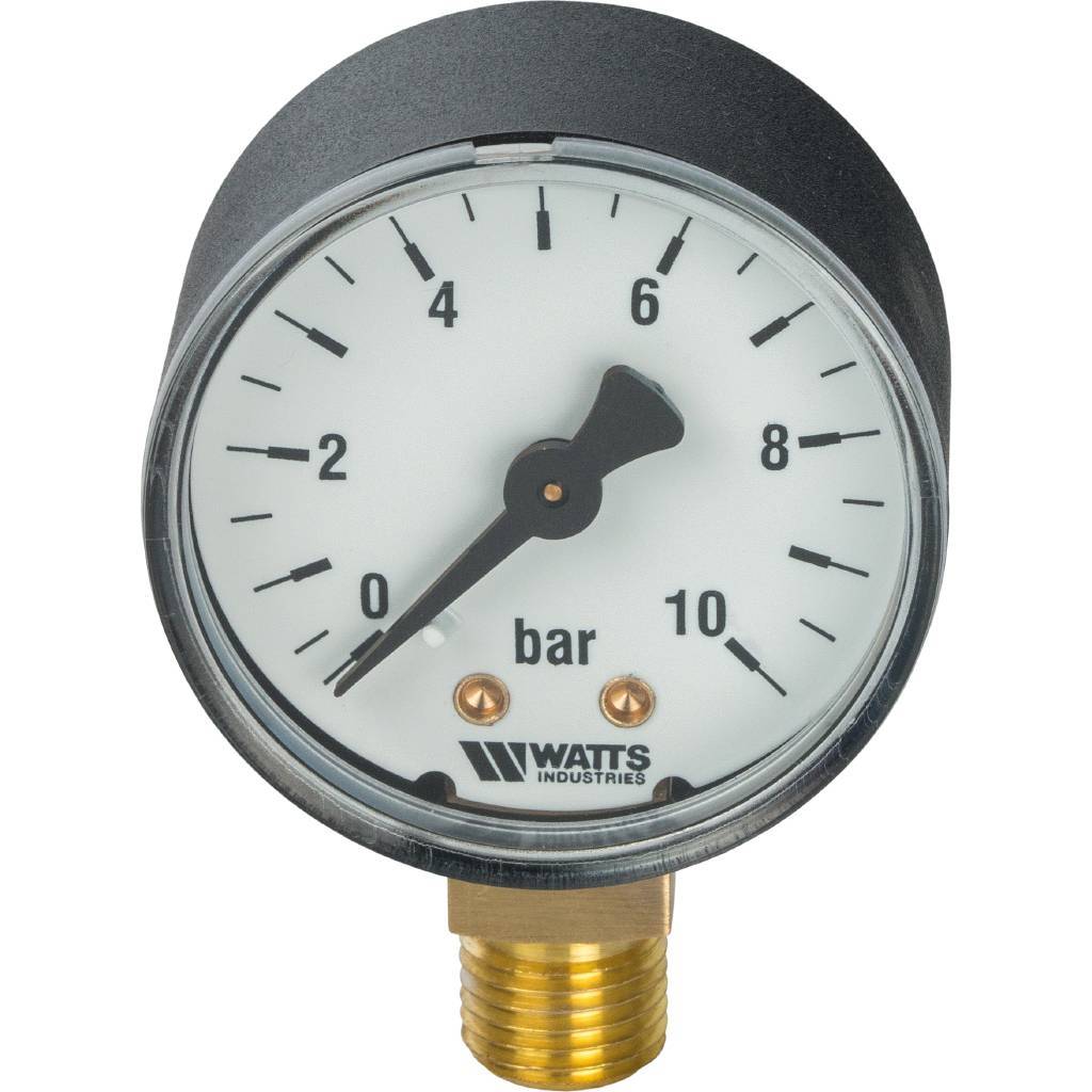 Манометр радиальный WATTS 50мм 1/4 давление 10 бар