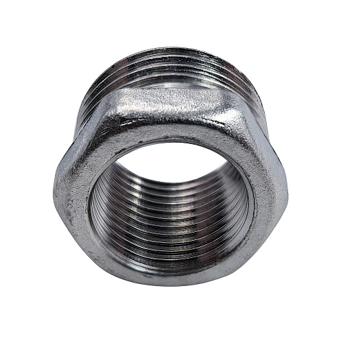 Футорка, латунь, наружная/внутренняя резьба 1/2х3/8, еврослот, никель, РТП