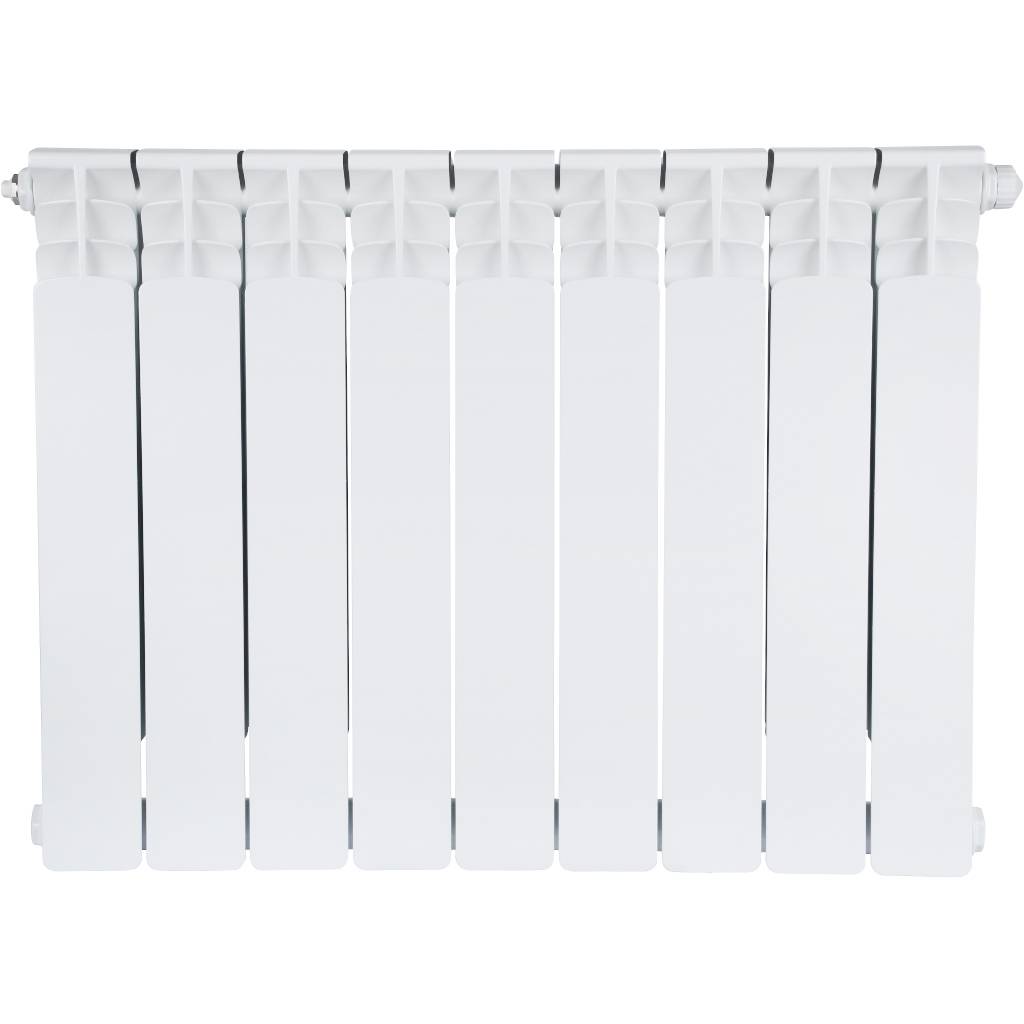 Радиатор биметаллический STOUT Space 500 9 секций нижнее правое подключение RAL9016, SRB-0320-050009