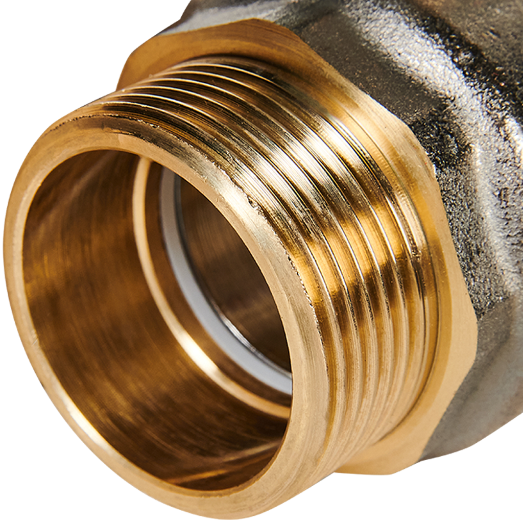 Кран шаровой полнопроходной STOUT НР/НР ручка рычаг 1 1/4