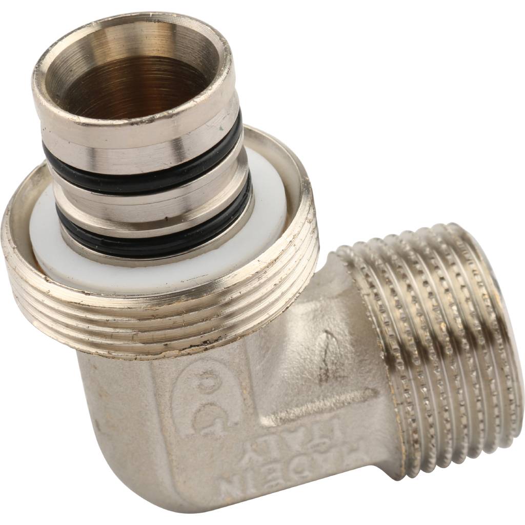 Угольник TIEMME с наружной резьбой (26х3.0х3/4) для металлопластиковых труб винтовой, 1600050