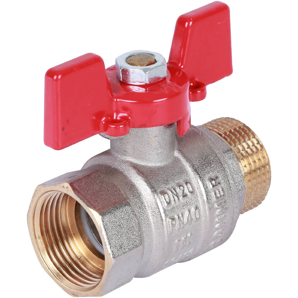 Кран шаровой ROMMER 3/4 ВН/НР, ручка бабочка, RBV-0004-0210220