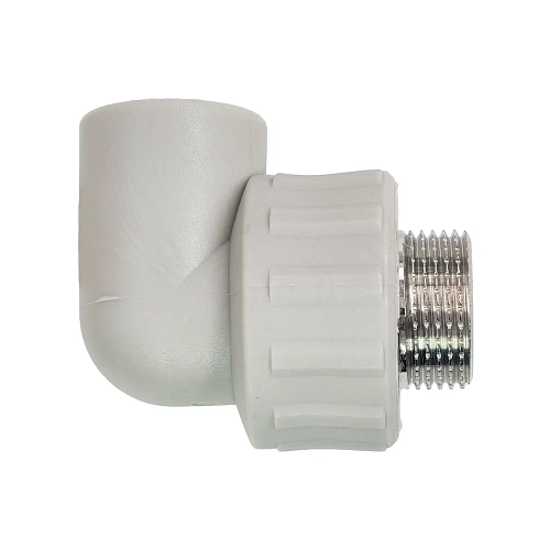 Угольник комбинированный PPR наружная резьба 20х 3/4,  серый, РТП