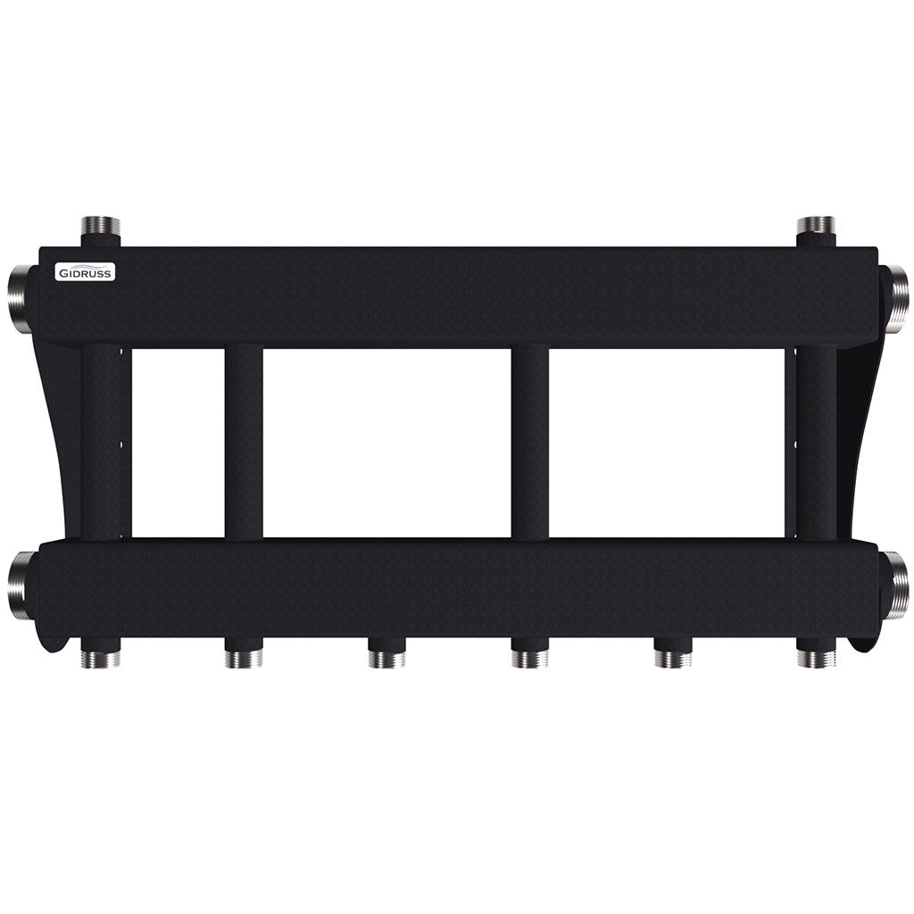 Модульный коллектор GIDRUSS MK-250-3x25 (до 250 кВт, 2 магистр. подкл. G 2, 3 контура G 1 вверх или вниз)