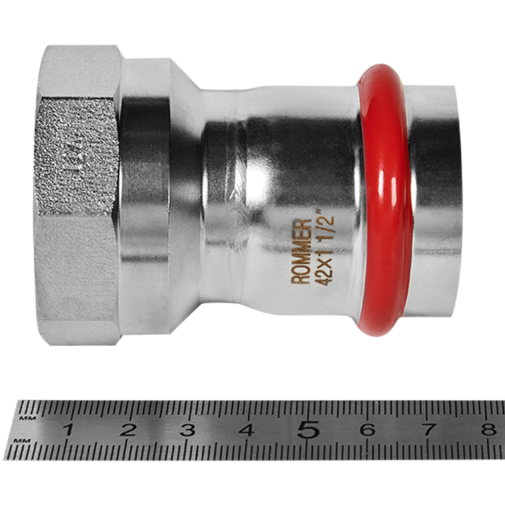 Переходник-ВР ROMMER 42х1 1/2 из нержавеющей стали прессовой