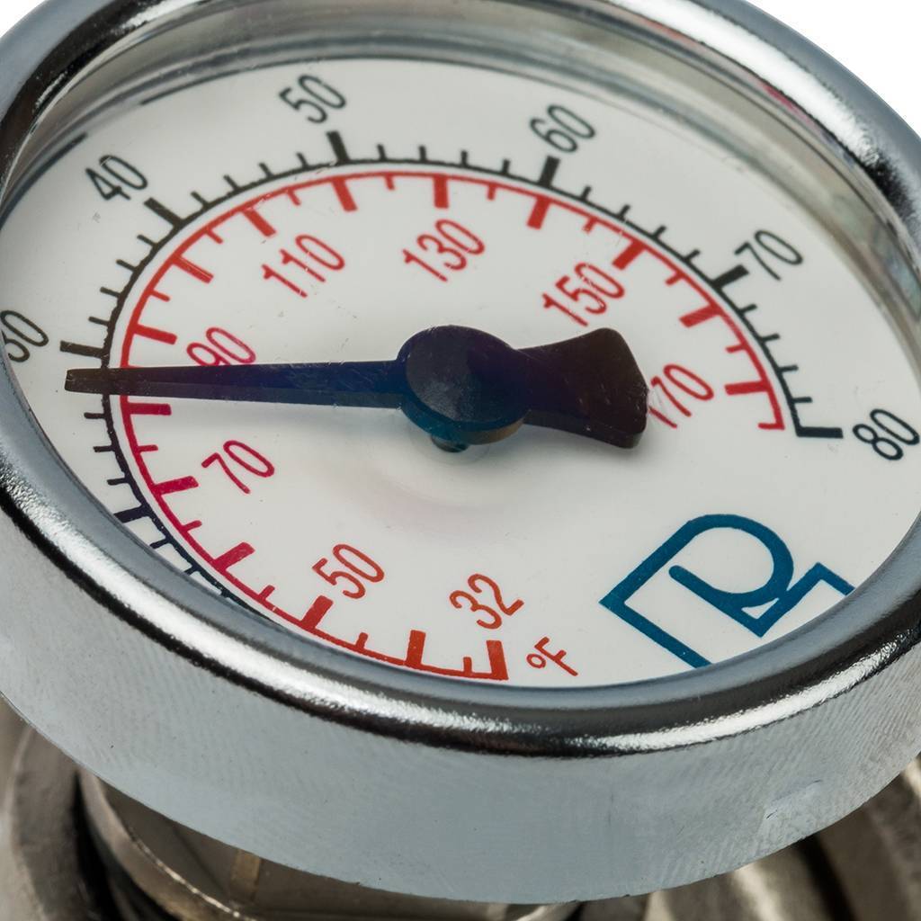 Никелированный фитинг LUXOR CR 499 (с термометром для коллектора CD, 1 ), 68503428(68559803)