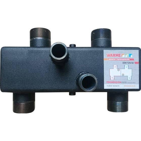 Гидравлический разделитель Warme WGR80 с торцевыми отводами и накидными гайками