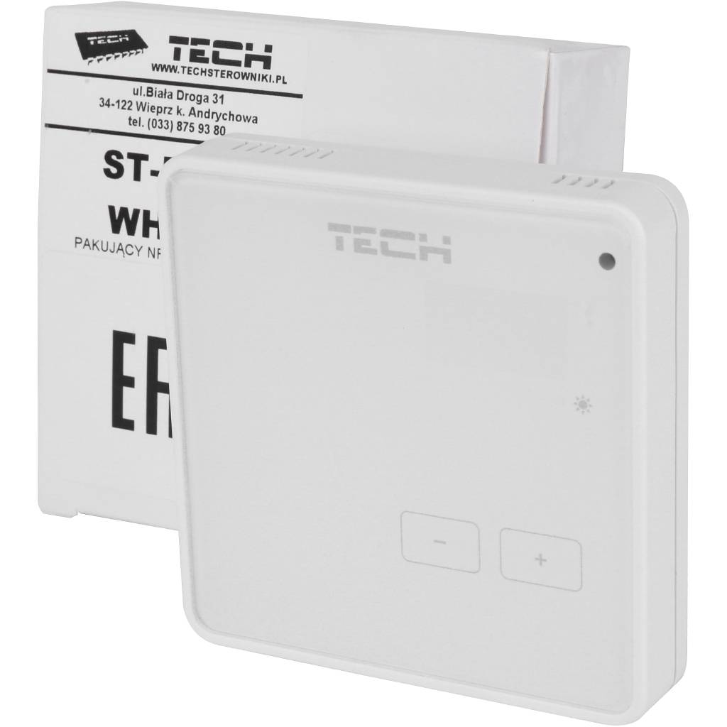 Проводной комнатный терморегулятор белый TECH R-9z, WG.11.0551