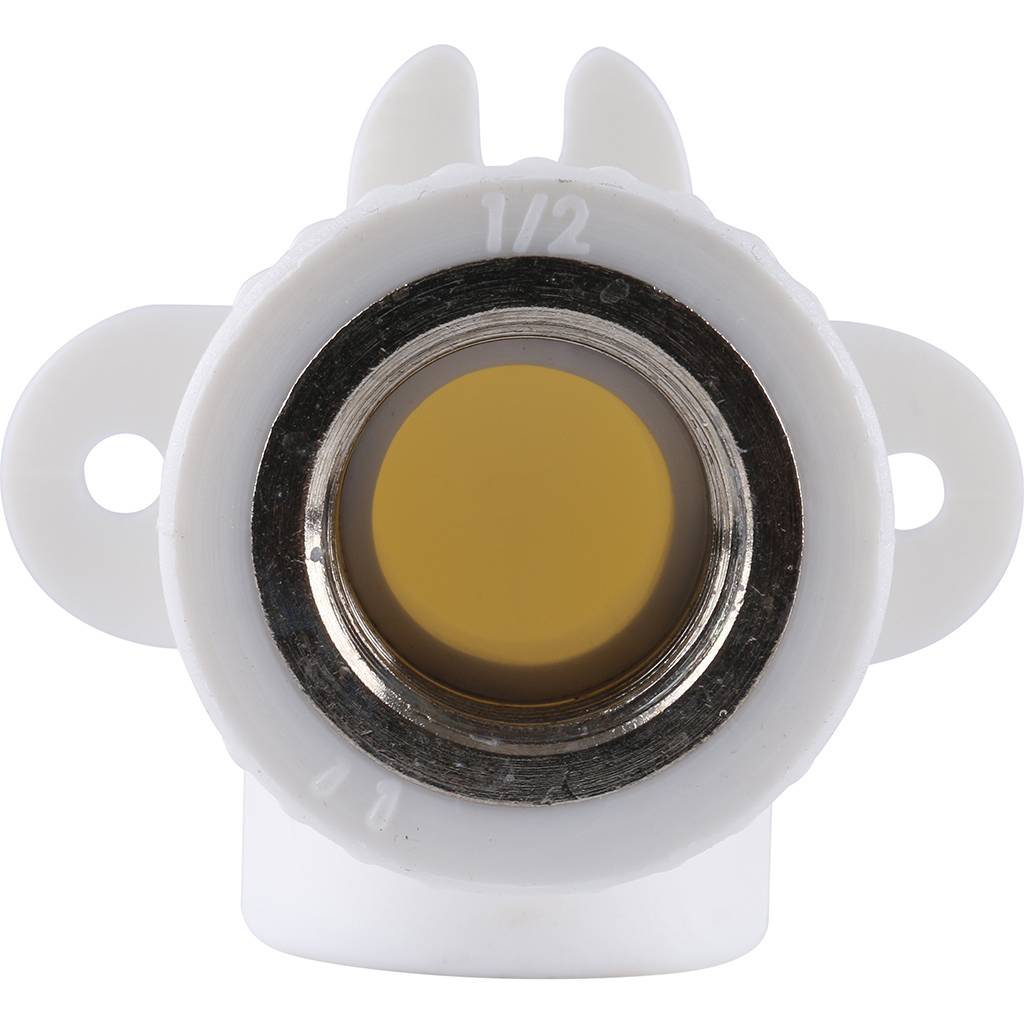 Угольник Kalde с креплением для полипропиленовых труб (внутр. резьба, 20х1/2 ), 3222-bat-200b01