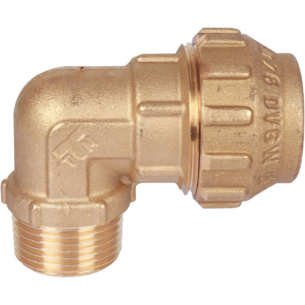 Угольник TIEMME с наружной резьбой 25х3/4 для труб ПНД винтовой, 3400032