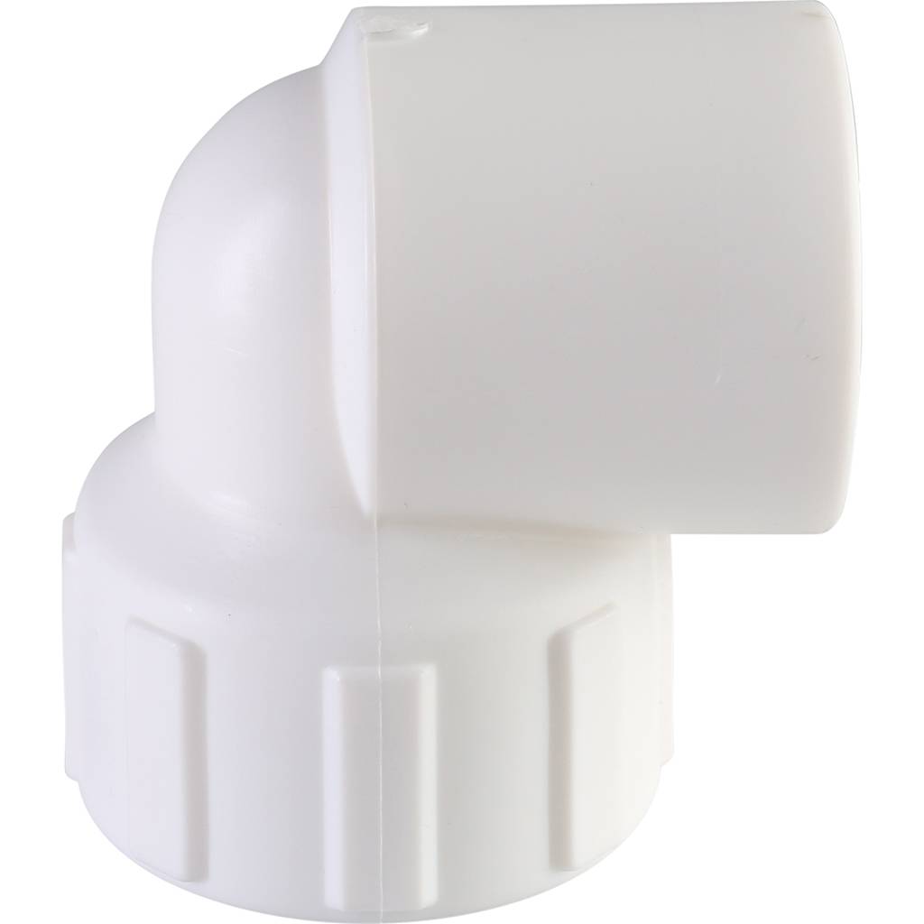 Угольник Политэк 25x3/4 с внутренней резьбой для полипропиленовых труб под сварку (цвет белый)
