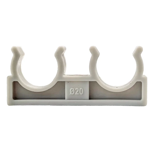 Опора для труб двойная PPR 20,  серый, РТП