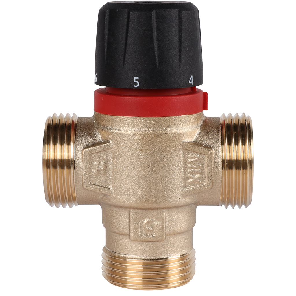 Термостатический смесительный клапан для систем отопления и ГВС ROMMER 1 НР 20-43°С KV 2,5 (боковое смешивание), RVM-0231-254325