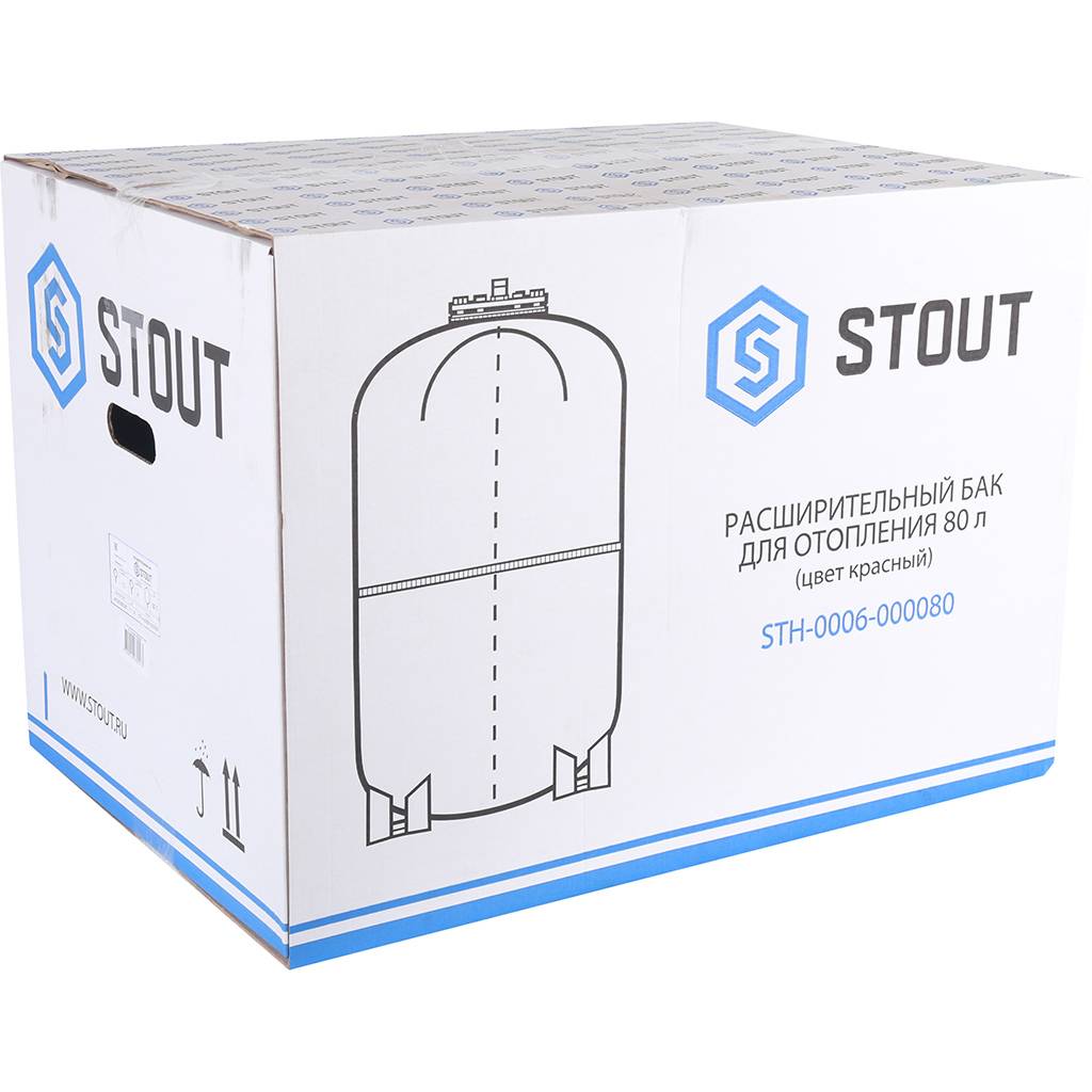Расширительный бак STOUT STH-0006 на отопление 80 л. (цвет красный)