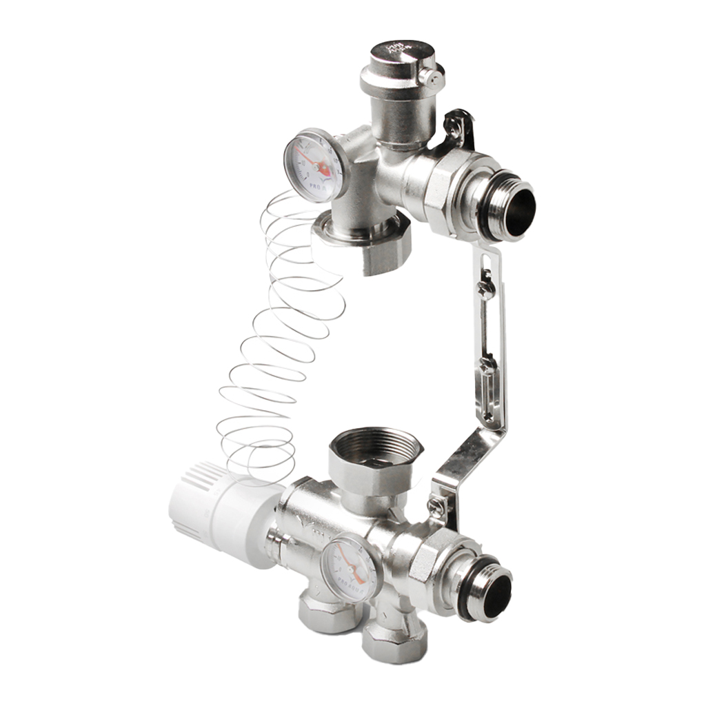 Узел насосно-смесительный с термоголовкой Pro Aqua 1, MIX-m25-m25k