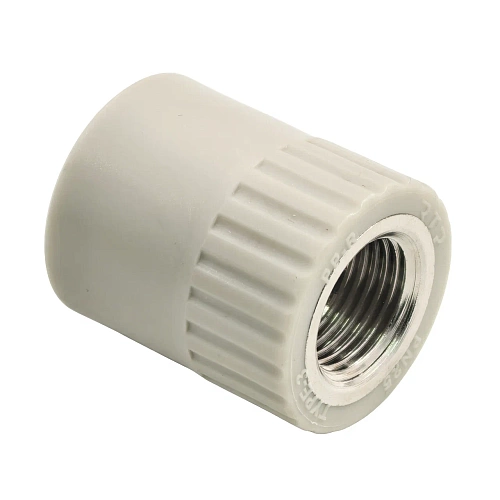 Муфта комбинированная PPR внутренняя резьба 25х1/2,  серый, РТП