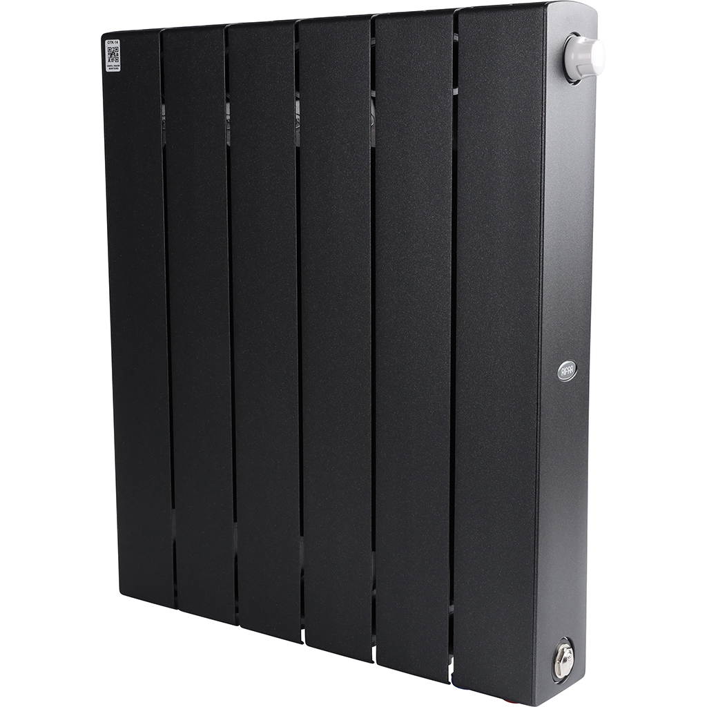 Радиатор биметаллический RIFAR SUPReMO VENTIL 500 SVR 6 секций нижнее правое подключение (Цвет АНТРАЦИТ), 4RS50.VR-6-AN