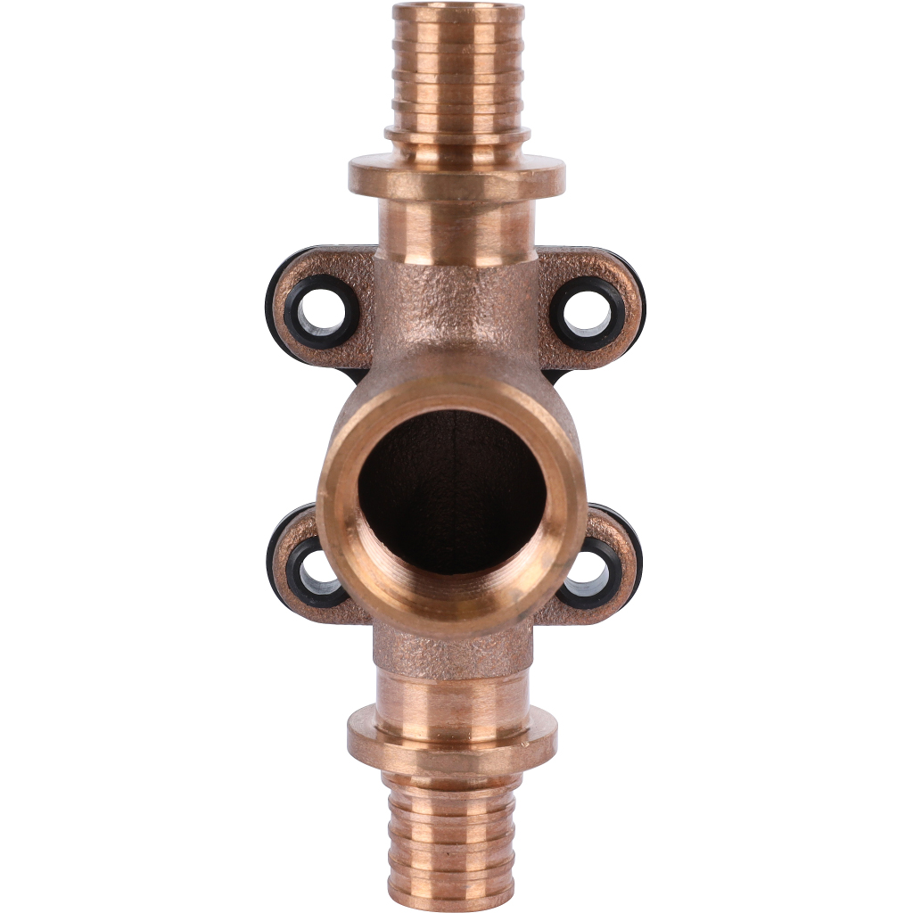 Тройник РЕХАУ RAUTITAN настенный с внутренней резьбой 16-Rp1/2-16 RX+ для труб из сшитого полиэтилена аксиальный