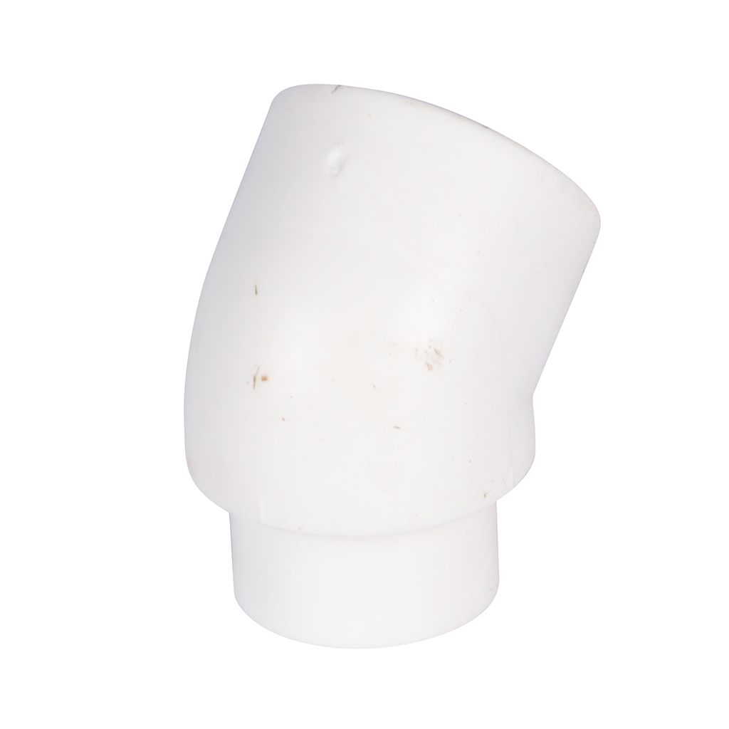 Угольник Политэк d=32 45* внутр./наруж.  для полипропиленовых труб под сварку (цвет белый)