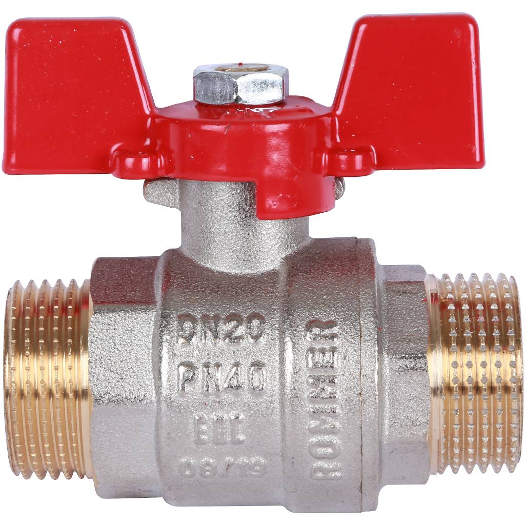 Кран шаровой ROMMER 3/4 НР/НР, ручка бабочка