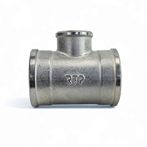 Тройник переходной, латунь, внутренняя/внутренняя/внутренняя резьба 1х3/4х1, никель, RTP