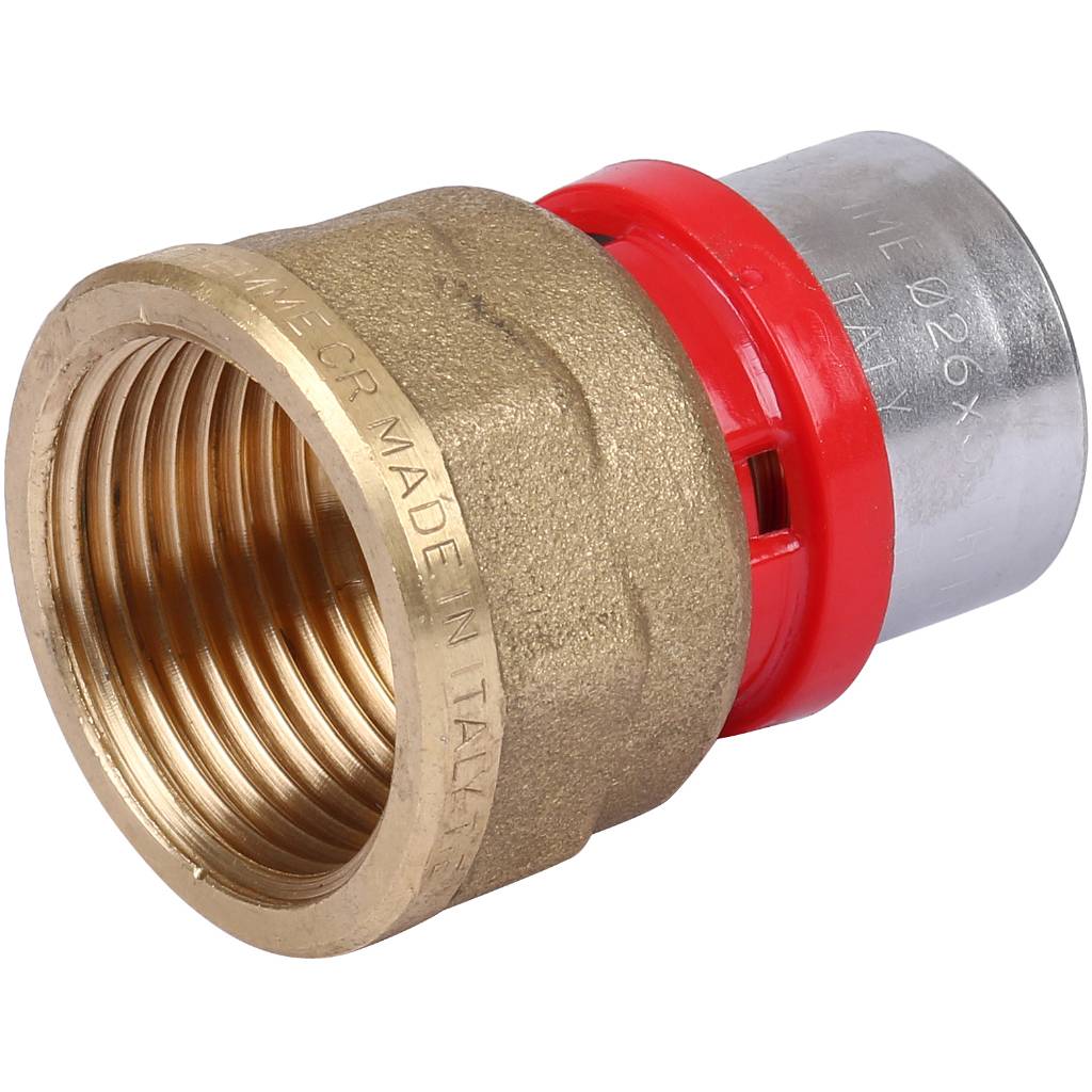 Муфта TIEMME с внутренней резьбой 26x1 для металлопластиковых труб прессовой, 1650053