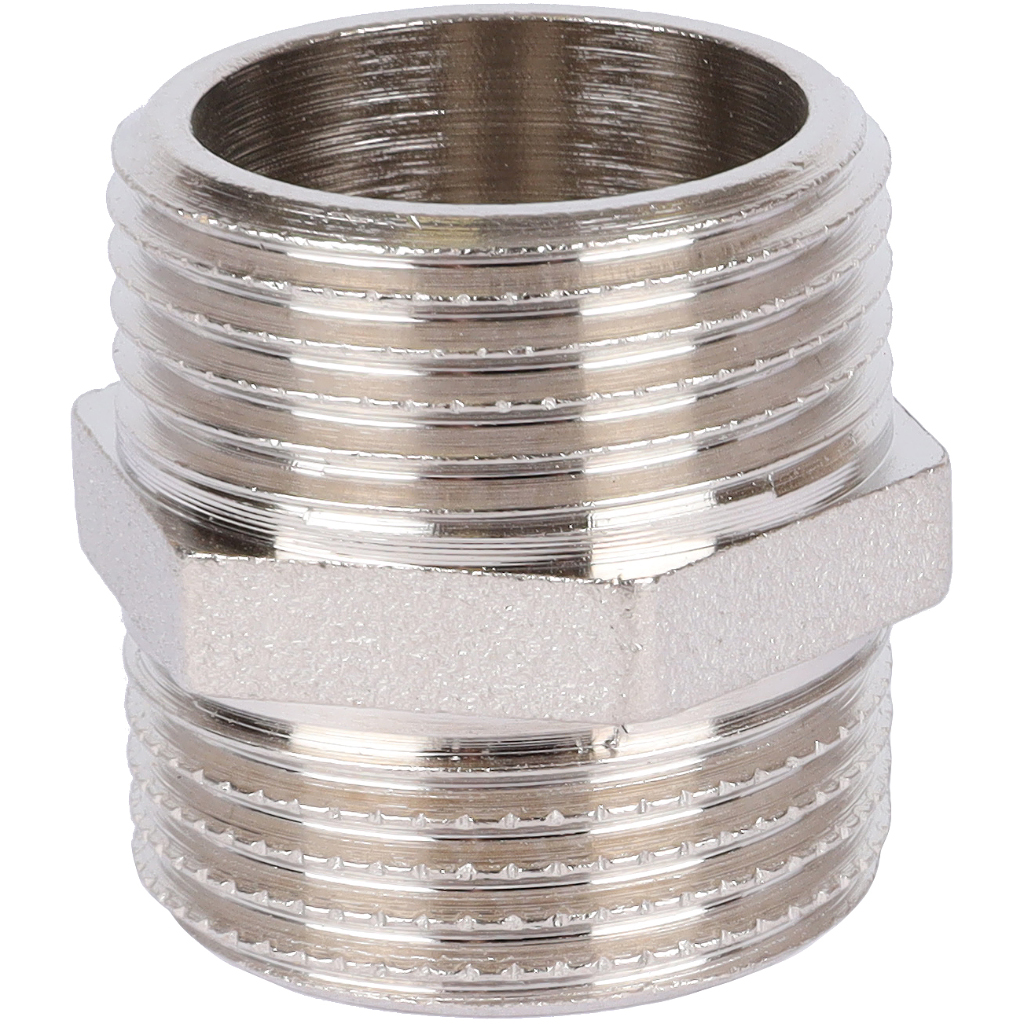 Ниппель HH TIEMME никелированный 3/4х3/4 для стальных труб резьбовой, 1500084