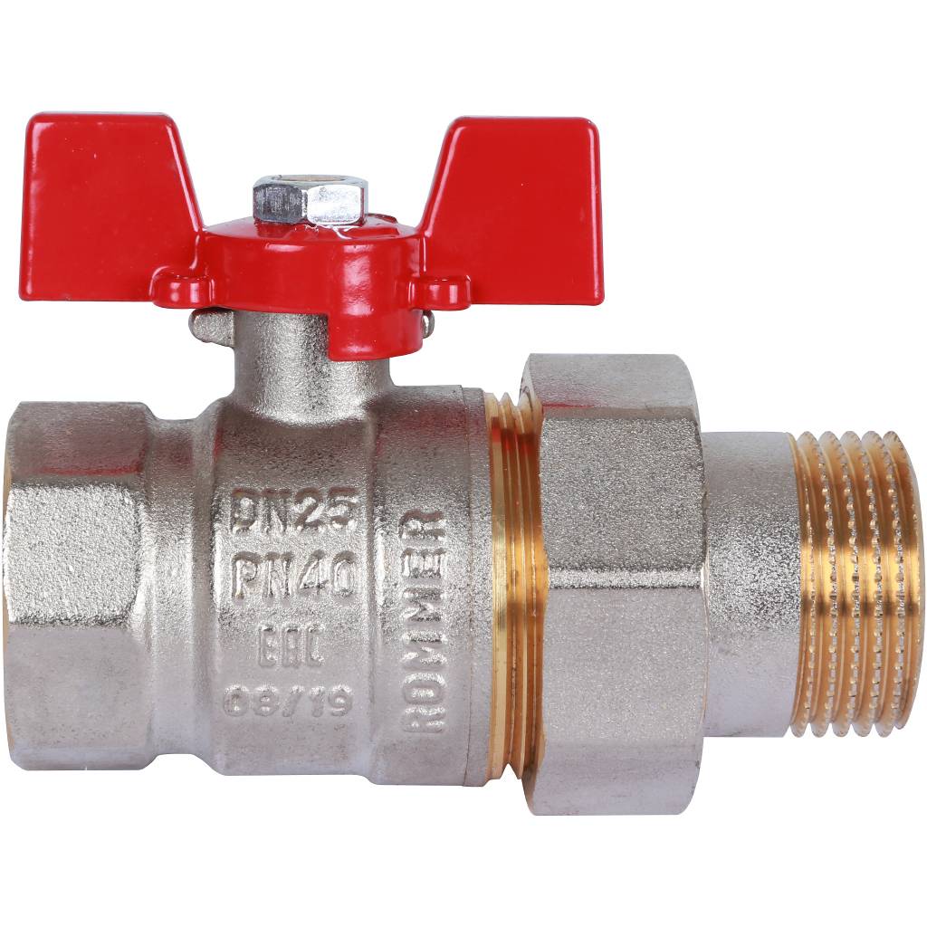 Кран шаровой ROMMER с американкой 1 ВН/НР, ручка бабочка, RBV-0005-0510225