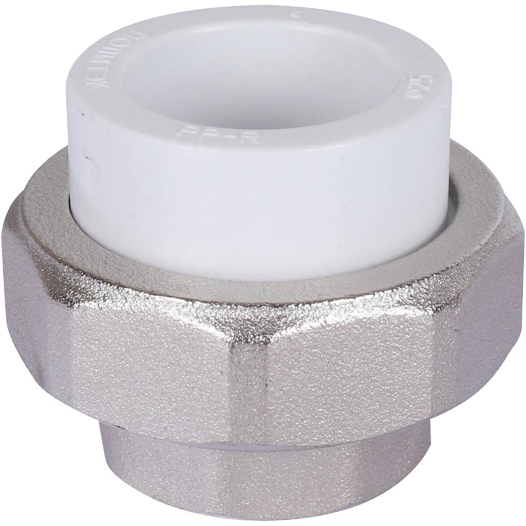 Муфта разъемная с внутренней резьбой Политэк 25х3/4 для полипропиленовых труб под сварку (цвет белый), 9801002534