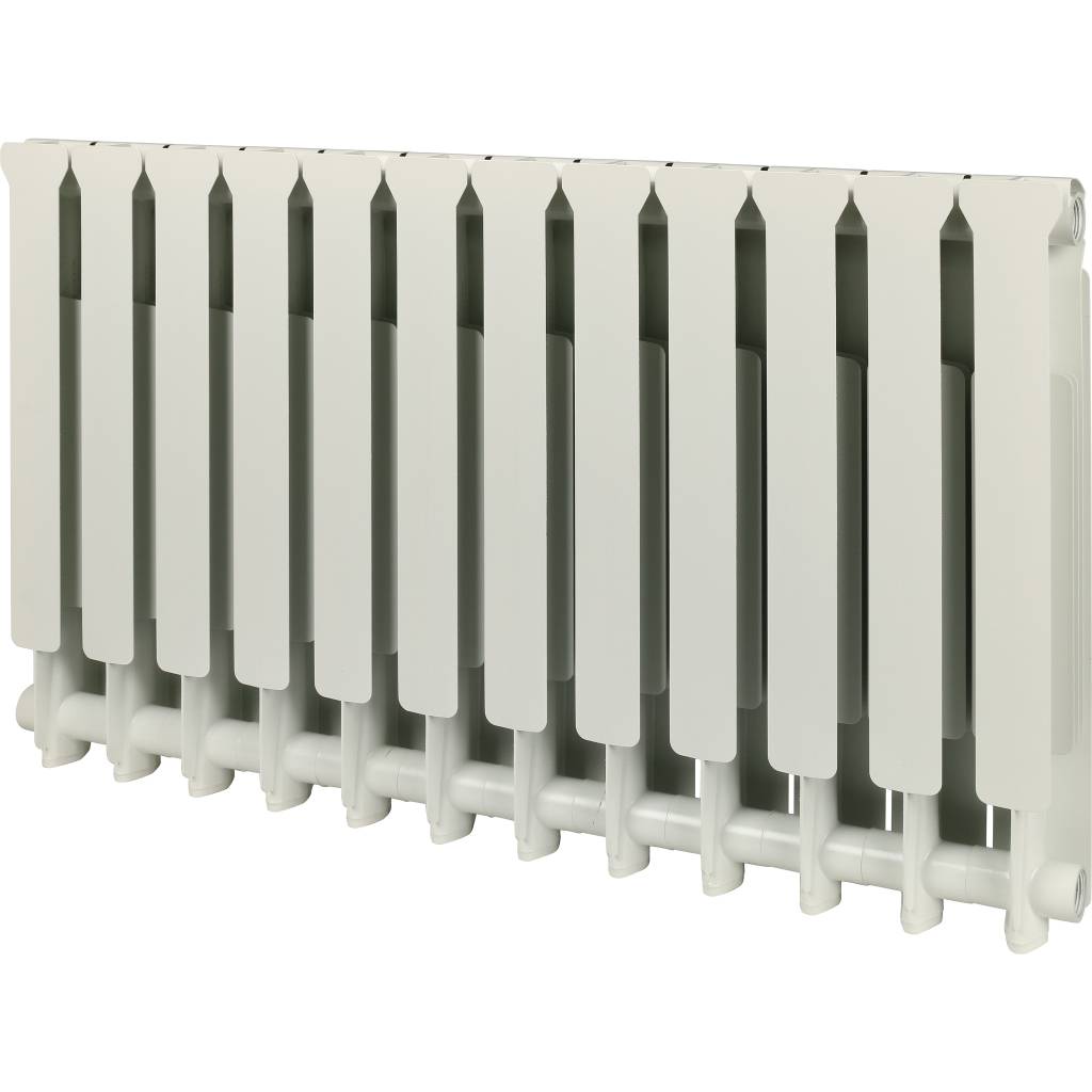 Радиатор алюминиевый STOUT Bravo 500 12 секций боковое подключение RAL9010, SRA-0110-050012