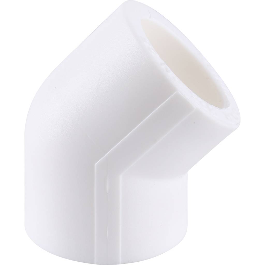 Угольник 45* Kalde d=25 для полипропиленовых труб под сварку (цвет белый), 3212-elb-250045