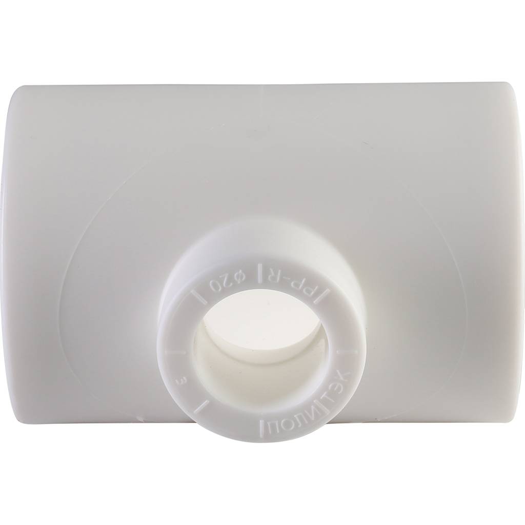 Тройник переходной Политэк 40х20х40 для полипропиленовых труб под сварку (цвет белый), 9300402040