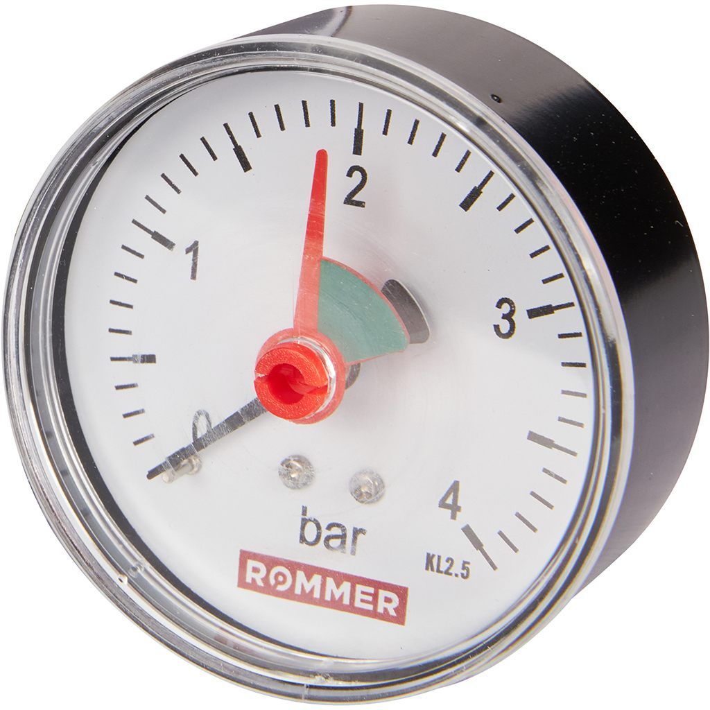 Манометр аксиальный ROMMER с указателем предела 63 мм 1/4