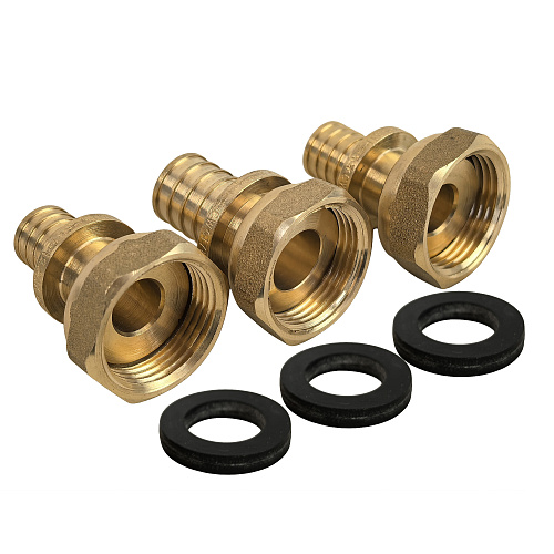 Муфта с накидной гайкой аксиальная, латунь,20х3/4, желтый, RTP