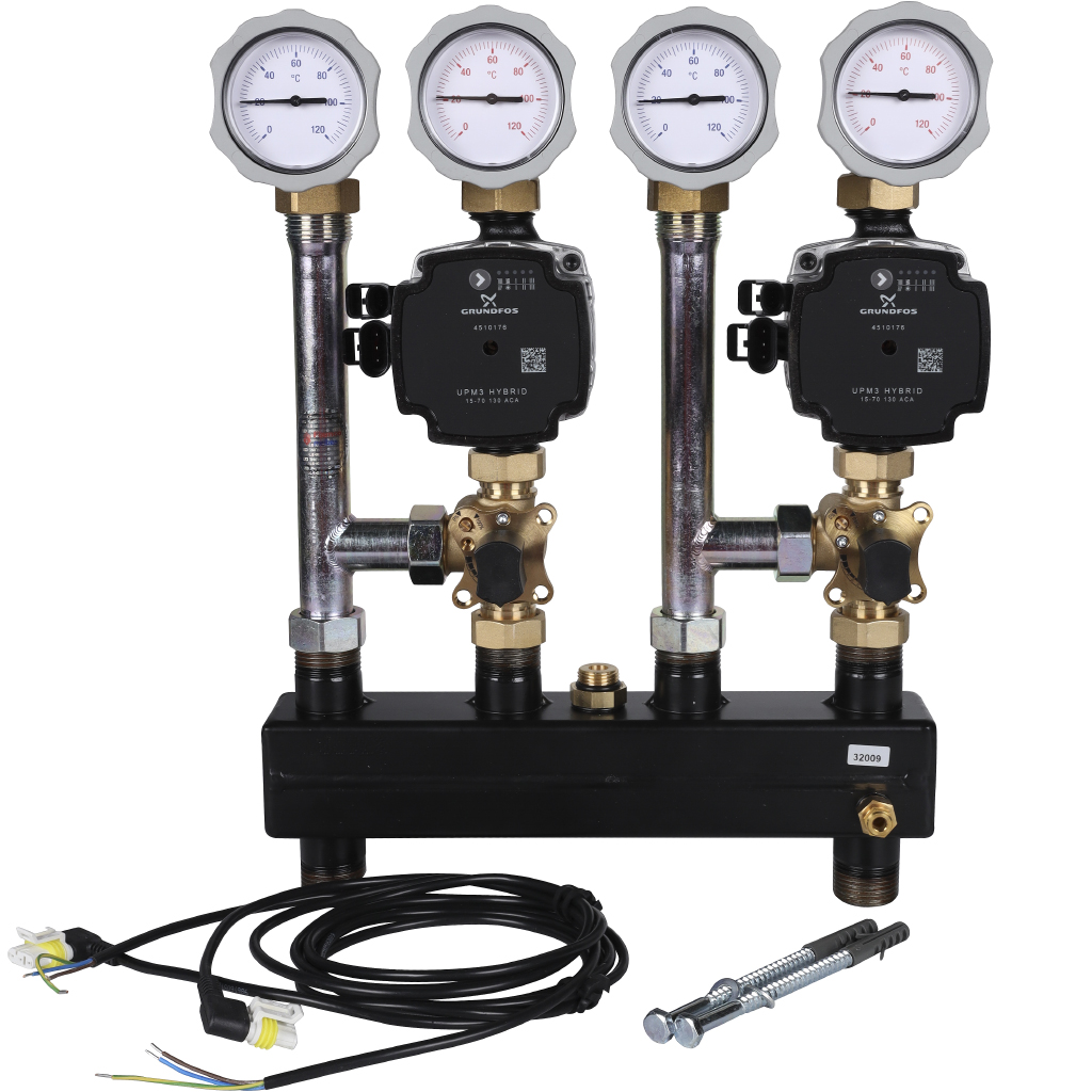 Насосно-смесительный модуль Meibes Kombimix 2MK с насосом Grundfos UPM3 70 (без сервоприводов), M26101.3OSRU