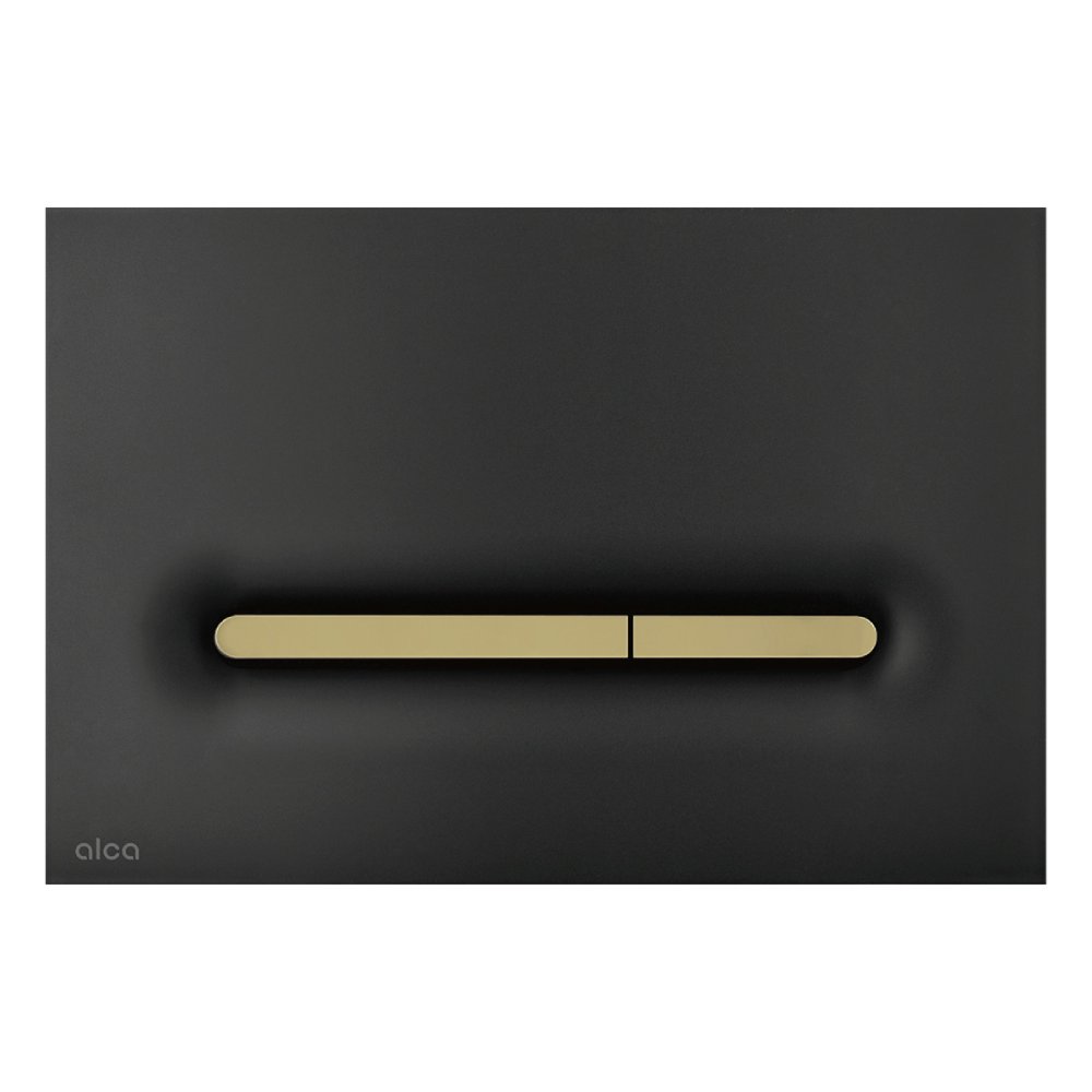 Кнопка управления AlcaPlast для скрытых систем инсталляции черный-золотой матовый, M1878-7