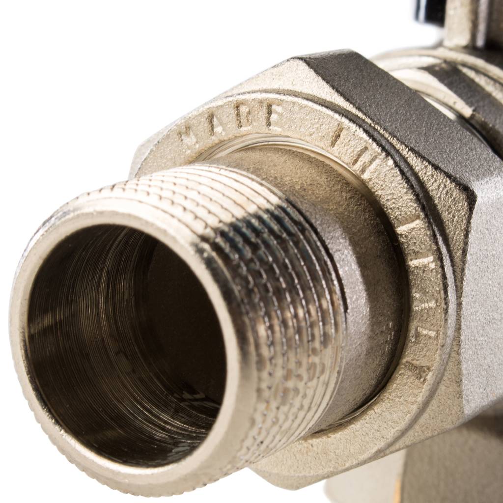 Кран шаровой полнопроходной STOUT угловой, ВР/НР, ручка бабочка 3/4, американка, SVB-0008-000020