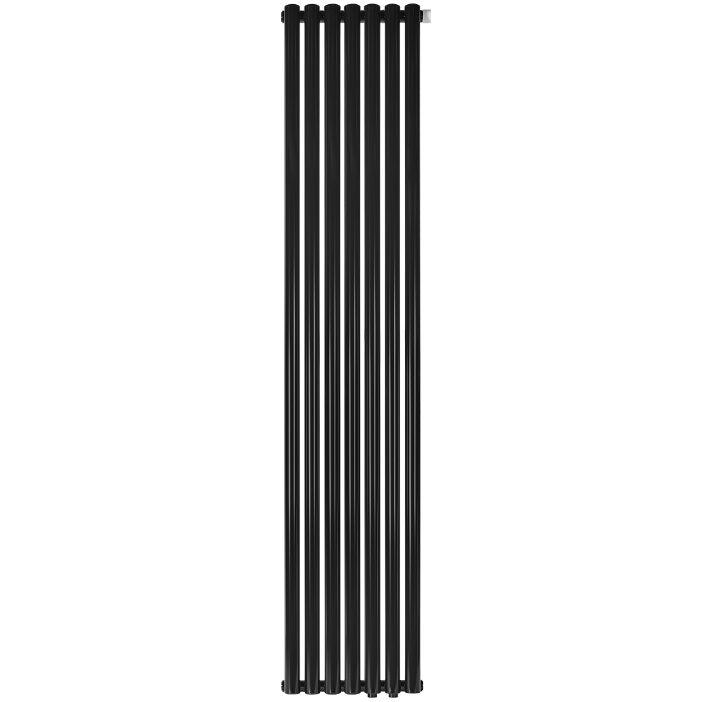 Стальной трубчатый радиатор STOUT TUBE ROUND нижнее правое подключение 7 секций R40 1-1750-7 RT RAL9005, STR40117507RTRAL9005