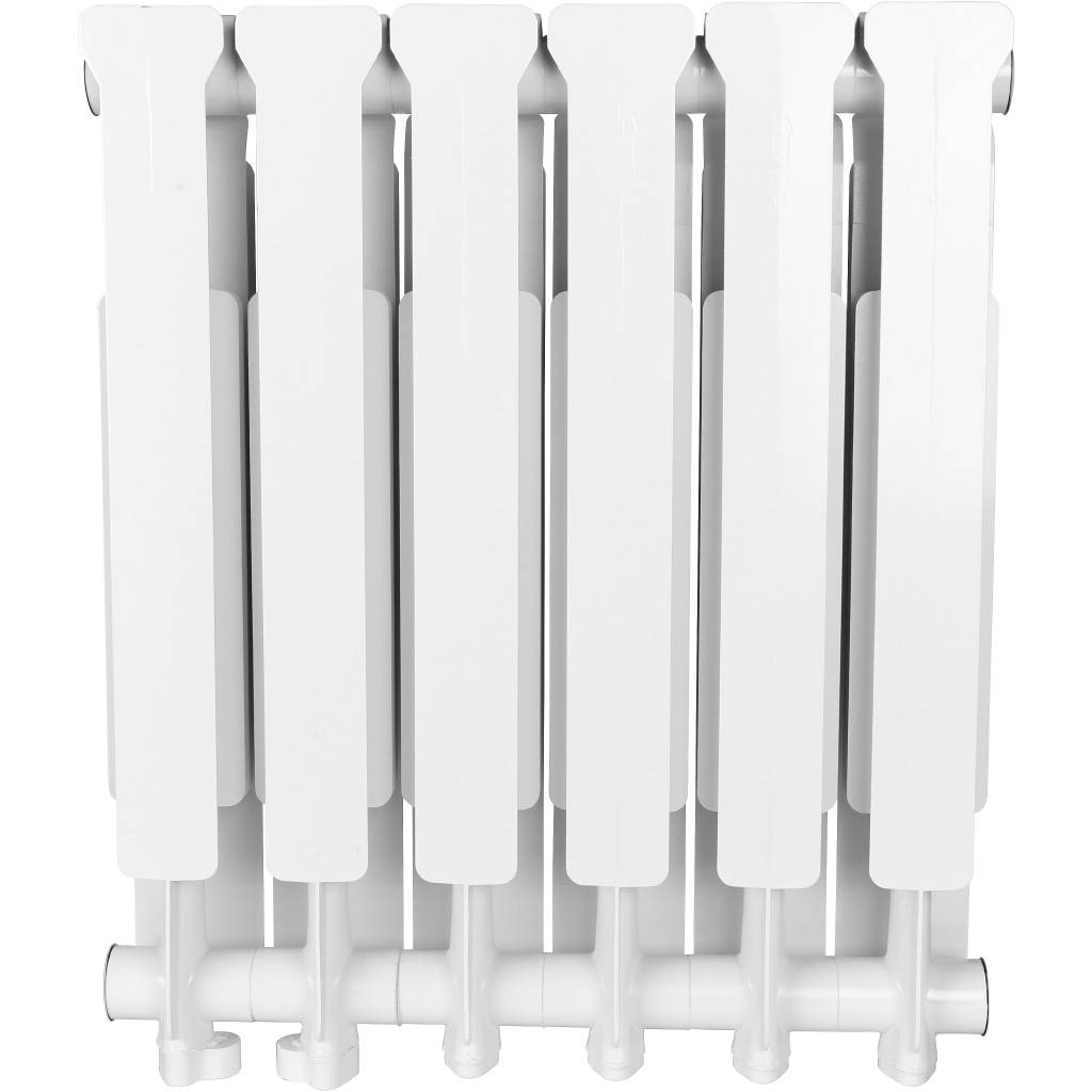 Радиатор алюминиевый STOUT Bravo 500 6 секции нижнее правое подключение (белый RAL 9010), SRA-0120-050006