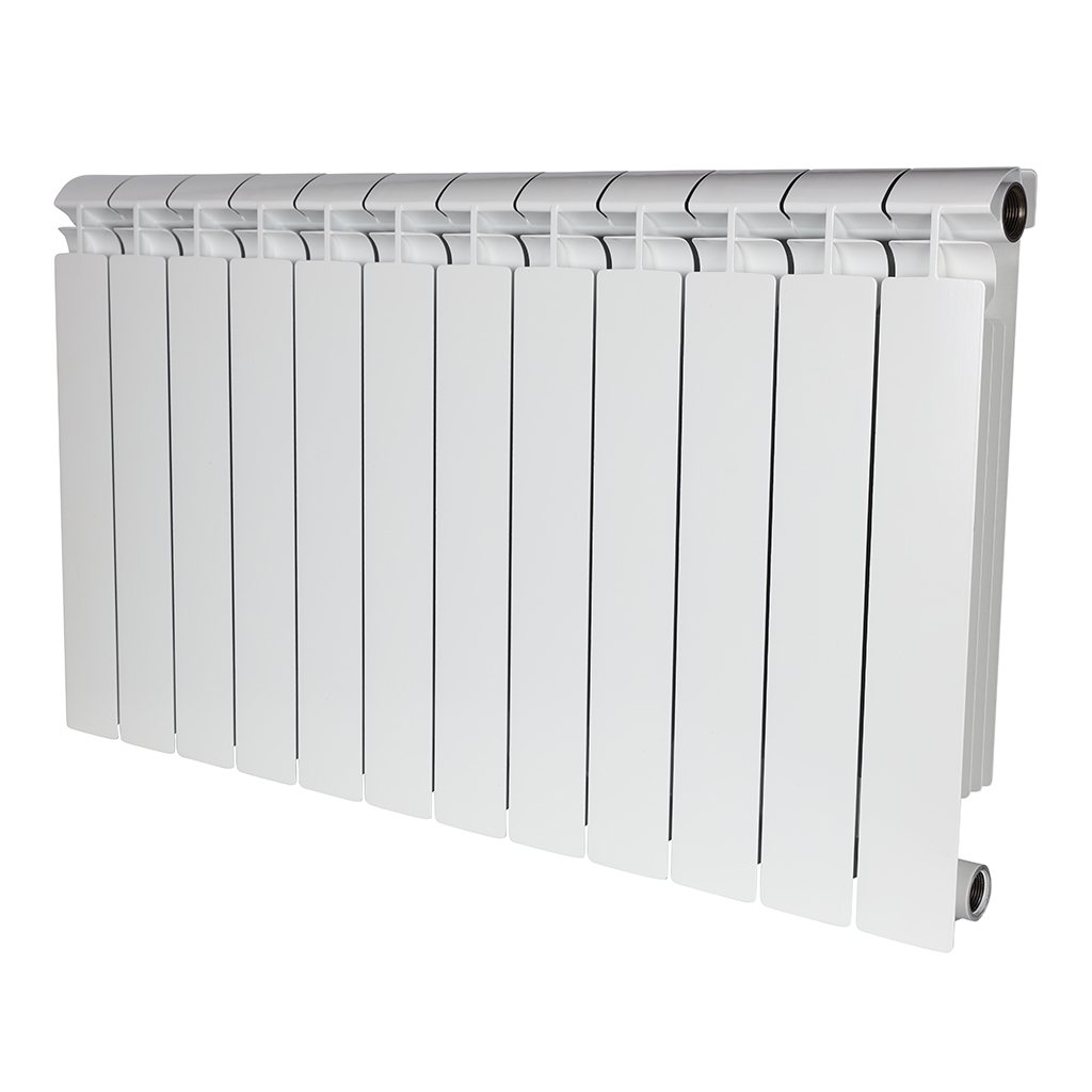 Радиатор биметаллический STOUT ALPHA 500 12 секций боковое подключение (белый RAL 9016), SRB-2310-050012