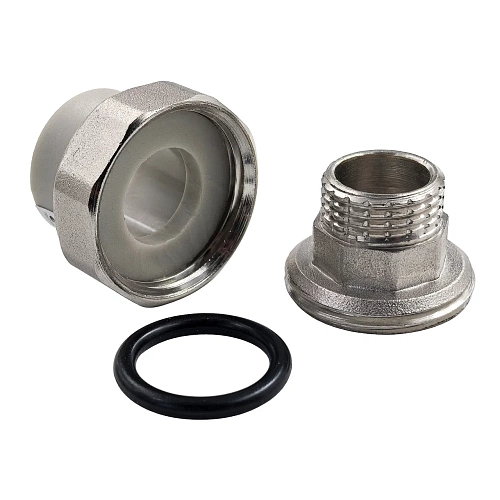 Муфта комбинированная разъемная (Американка) PPR наружная резьба 20х 1/2,  серый, RTP