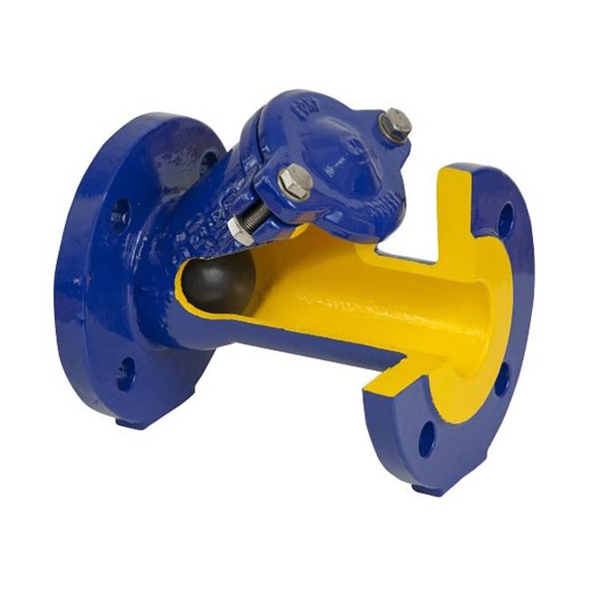 Клапан обратный шаровой ZETKAMA 400D Ду100 Ру16 фланцевый из чугуна, 400D100C55